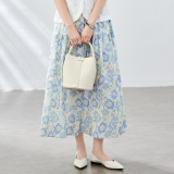 可风各半身裙54005P72K115.2法式气质碎花半身长裙，女装半身裙，可风各
