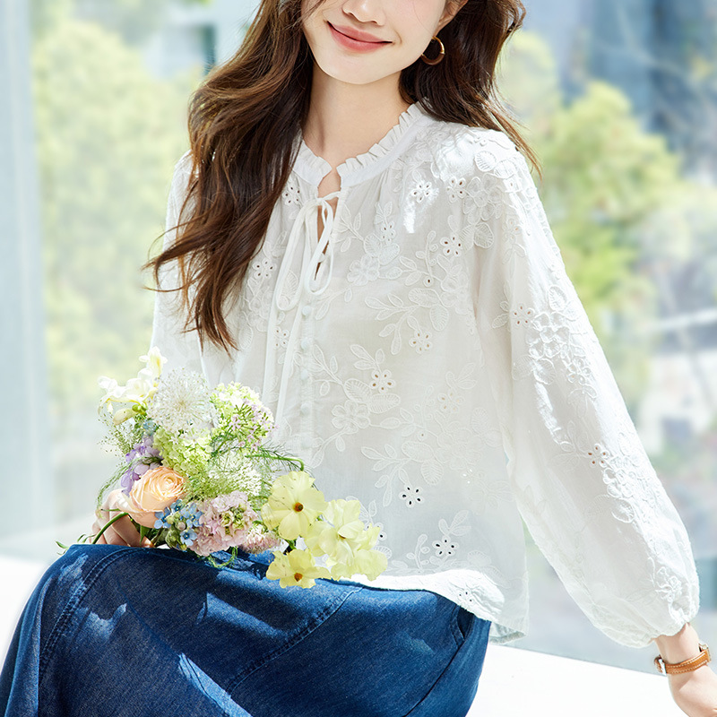 可风各衬衫53074P78K124.8木耳领白衬衫女长袖,女装衬衫,可风各 可风各衬衫53074P78K124.8木耳领白衬衫女长袖,女装衬衫,可风各