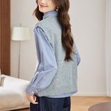 马甲背心外套春秋坎肩2024新款针织女士毛衣圆领宽松冬季马夹外穿，商品下架区，可风各