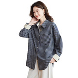 可风各长袖衬衫58055P108K172.8格纹长袖衬衫女，女装衬衫，可风各