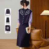 可风各套装510038P170K272时尚套装女紫色绣花假两件连衣裙,女装套装/套裙,可风各,工厂直供 可风各套装510038P170K272时尚套装女紫色绣花假两件连衣裙,女装套装/套裙,可风各,工厂直供