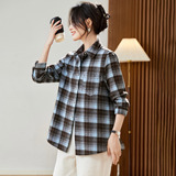可风各磨毛衬衫59074P108K172.8韩版加厚磨毛格子衬衫，女装衬衫，可风各