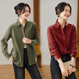 可风各灯芯绒衬衫510531P95K152灯芯绒加厚长袖衬衫，女装衬衫，可风各