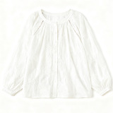 可风各长袖衬衫52181P73K116.8纯棉刺绣上衣宽松休闲衬衣，女装衬衫，可风各