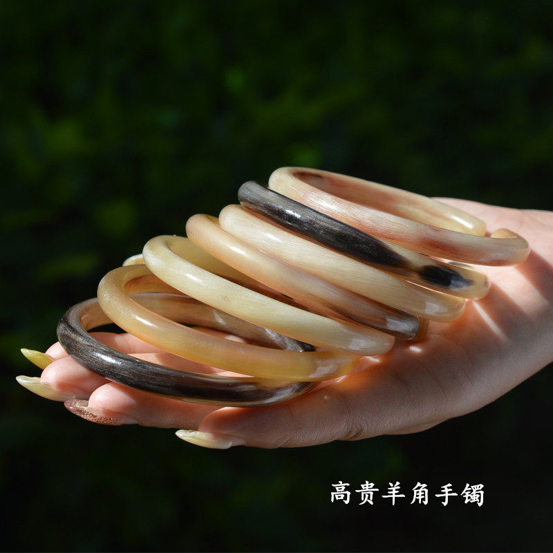 高品质天然西藏高贵羊角手镯手环开口时尚民族风镯子护肝明目男女