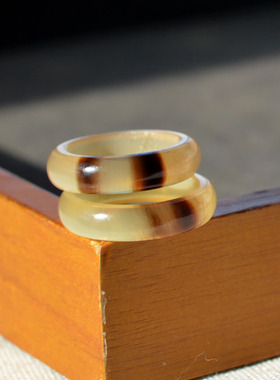 西藏老料牦牛角戒指指环扣防丢手机链包挂U盘吊坠绳古风简约男女