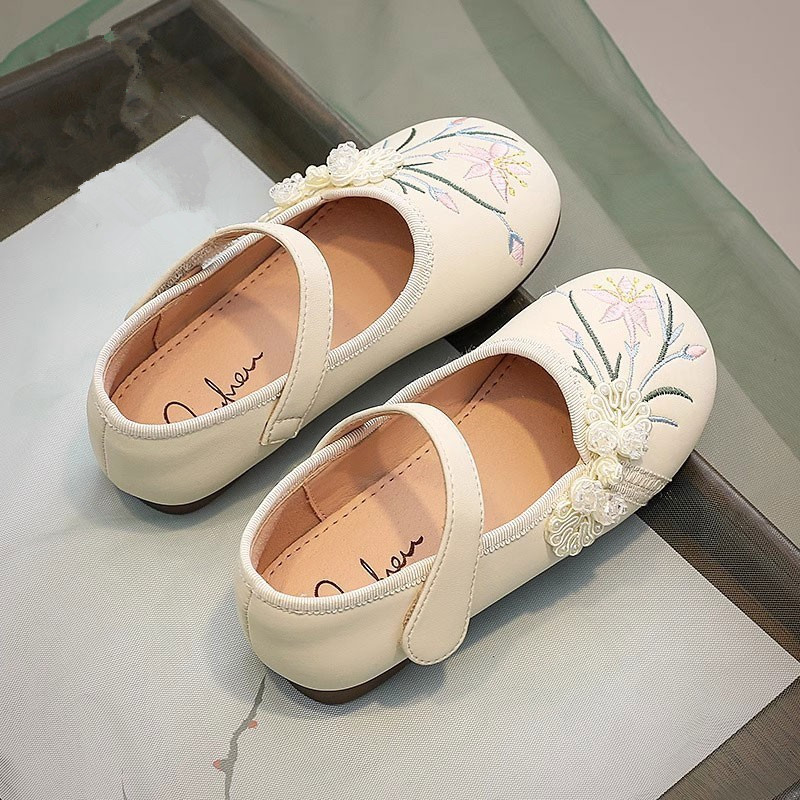 真皮女童汉服国风公主配礼服单鞋