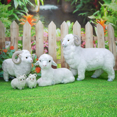 仿真绵羊摆件毛绒玩具羊小绵羊公仔玩偶儿童玩具假羊模型仿真动物