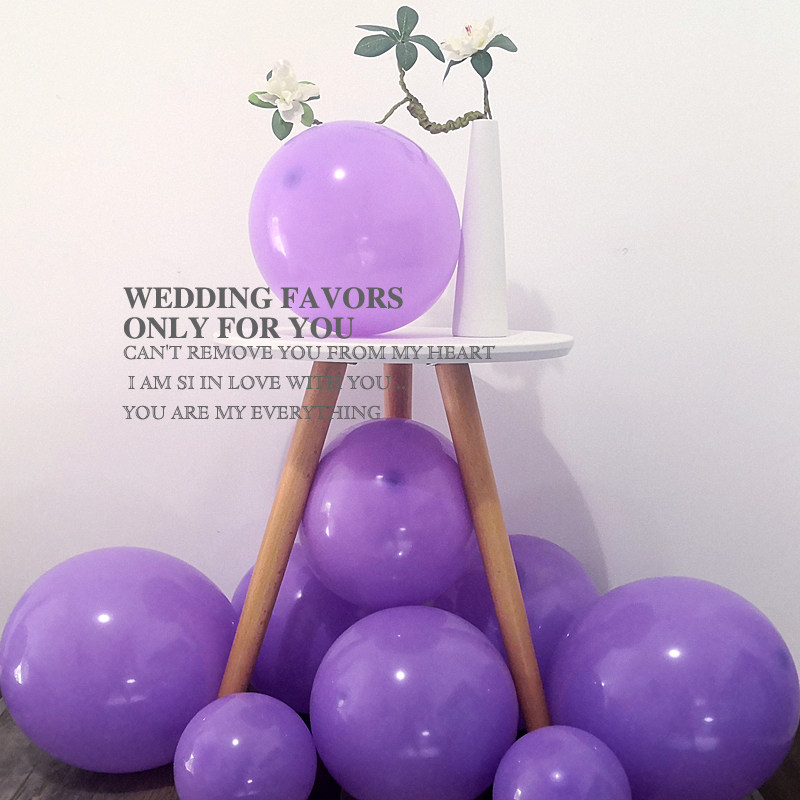 哑亚光浅紫色气球森系生日派对婚礼装饰店铺开业周年布置幼儿园
