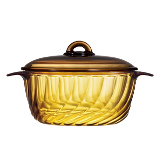 法国进口乐美雅香榭丽琥珀玻璃锅家用耐高温明火直烧汤锅炖锅3.5L
