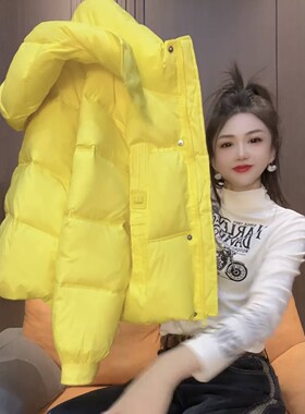 欧货时尚宽松彩色面包服休闲连帽