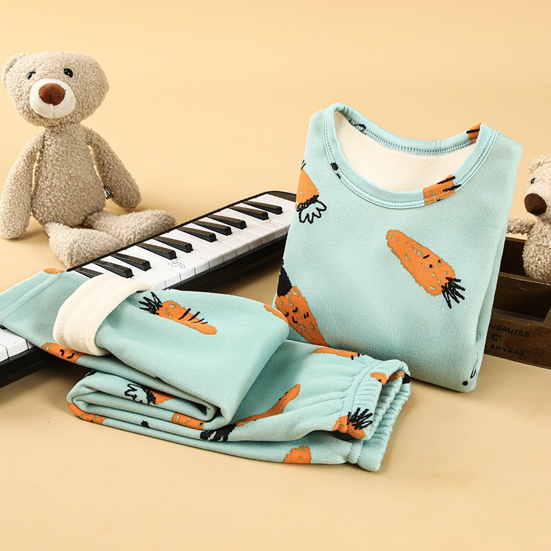 儿童保暖内衣套装加绒加厚秋冬季男童保暖衣套装女童棉毛衫秋衣裤