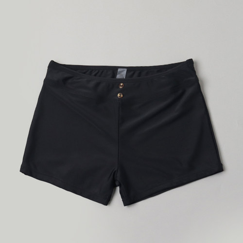 女士黑色平角泳裤显瘦大弹力