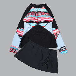 成人泡温泉泳装 时尚 高级感分体泳衣 保暖长袖 8818外贸女士泳衣套装