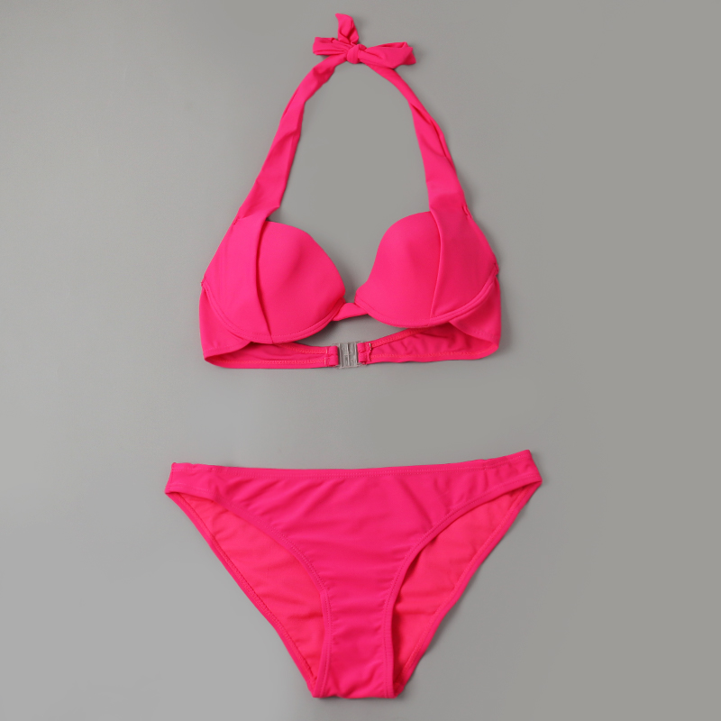 女士比基尼套装亮色性感辣妹泳衣