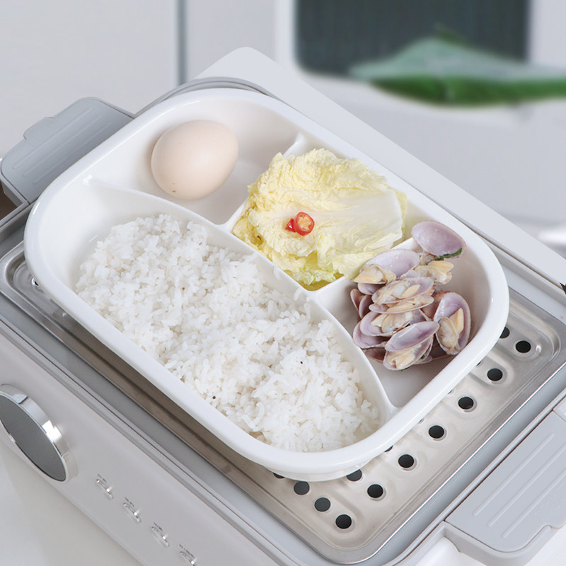 蒸锅陶瓷分格加深盘四格分餐可微波炉加热上班族分隔盘学生早餐盘,餐饮具,盘,淘宝优惠券,粉丝福利购,淘宝优惠卷