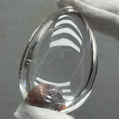 天然东海水晶包裹贝壳形红胶花男女款饰品吊坠晶体透形状独特水晶