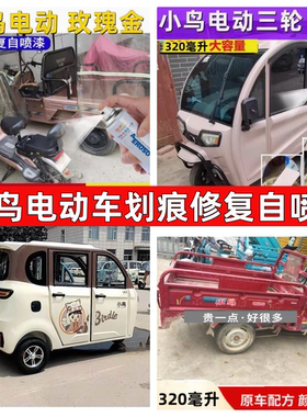 小鸟电动三轮车专用自喷漆乳白色划痕修复补漆笔防锈漆原车漆油漆