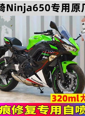 川崎Ninja650自喷漆绿色专用划痕修复补漆笔KRT版花金属火花黑