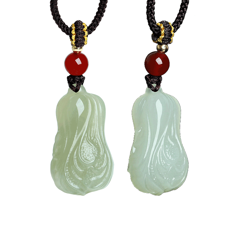 和田玉白菜吊坠百财挂件玉佩项坠