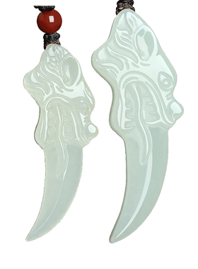 和田玉白玉祥龙吊坠男女款玉饰品