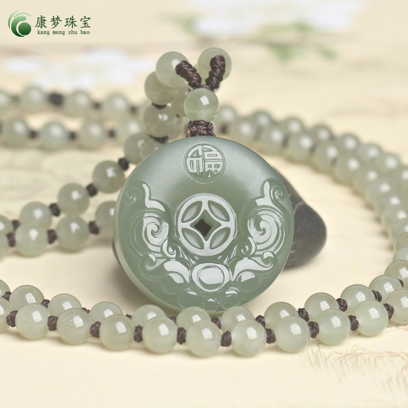 和田玉双貔貅平安扣吊坠挂件玉佩