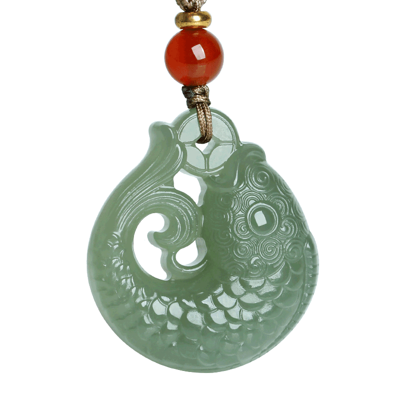 和田玉鱼吊坠挂件男女款饰品玉佩