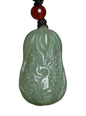 天然和田玉青玉白菜吊坠男女玉石遇百财玉坠八方来财挂件项链玉佩