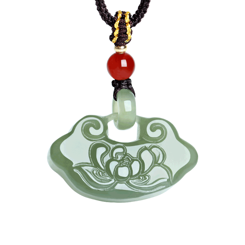 和田玉平安锁吊坠挂件男女款玉佩