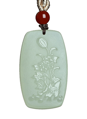 和田玉平安牌吊坠男女款玉石饰品