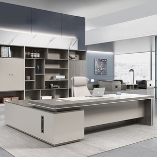 办公桌老板桌简约现代大班台总裁桌子办公室家具经理主管桌椅组合