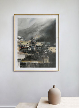 不够艺术 瑞典画家Lars Lerin水墨风景装饰画城市印象建筑挂画