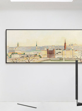 不够艺术 现代客厅风景装饰画工作室走廊墙面壁画卧室长横幅挂画