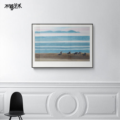 蓝色小清新风大师卧室客厅装饰画