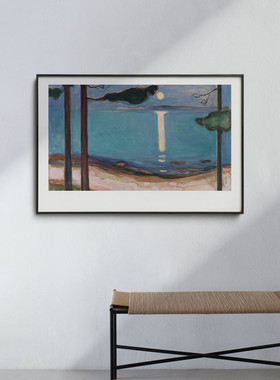 Edvard Munch 现代简约风景装饰画大师横版客厅书房墙面壁画挂画