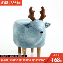 现代简约家用小鹿换鞋凳穿鞋凳脚凳进门矮凳动物搁脚凳矮凳