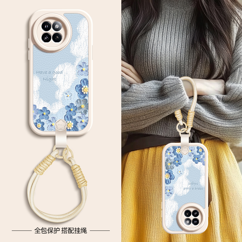 油画花朵适用小米civi3手机壳小米mix4保护套civi4pro新款civi2带挂绳civi1s女cv硅胶软壳网红mi米civi外壳