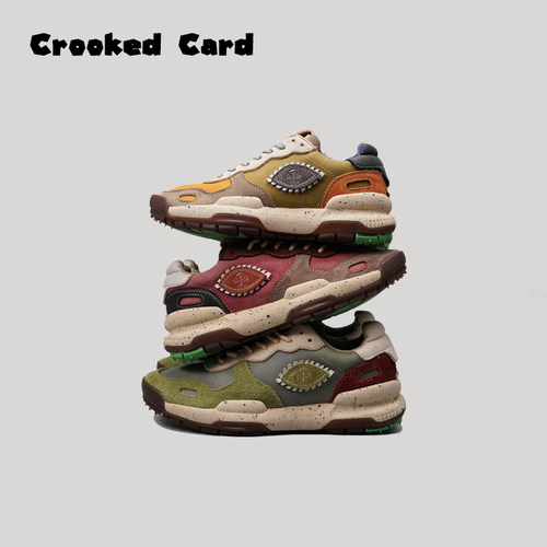 CROOKED CARD 乌梅子酱 复古水洗厚底火星鞋 日系复古运动休闲鞋