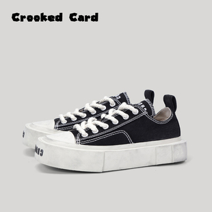 【断码福利】歪牌设计师鞋子2024爆款女小众设计方头帆布鞋潮