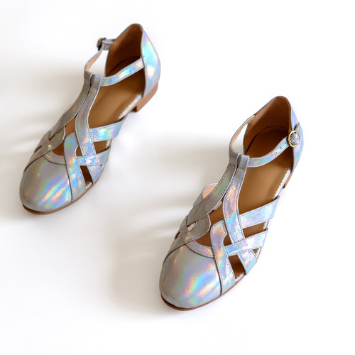 |女鞋|皮底复古低跟罗马凉鞋圆头vintage swing摇摆舞鞋lindy hop