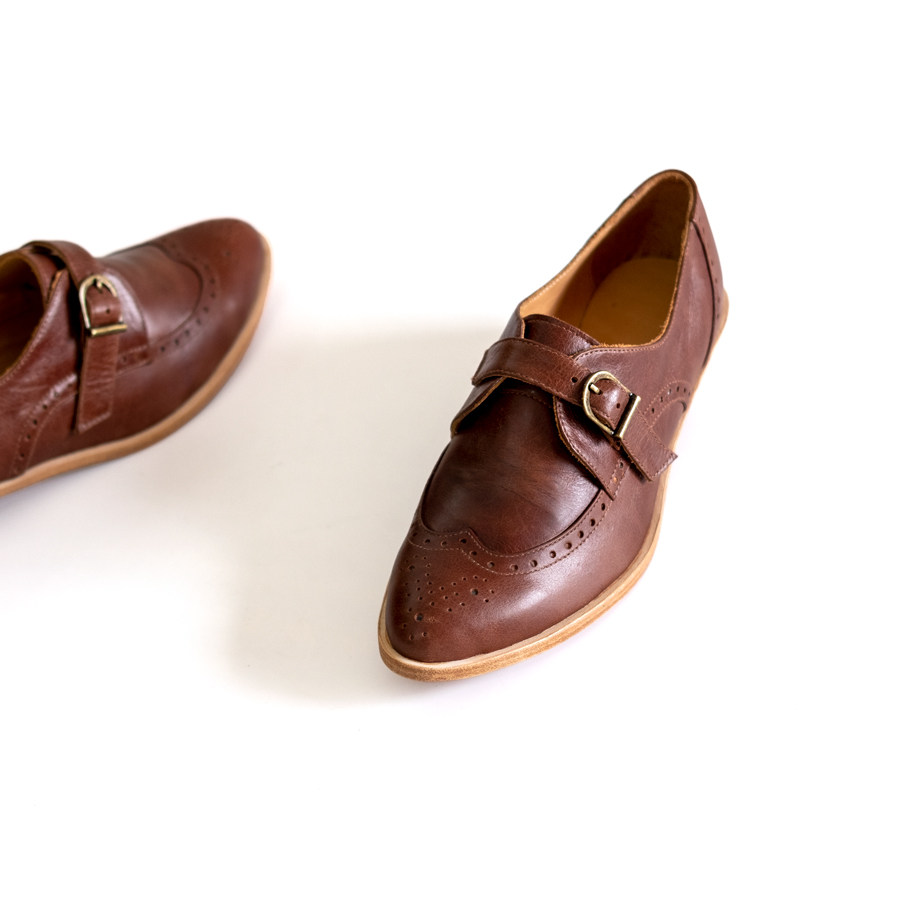 真皮底植鞣孟克鞋