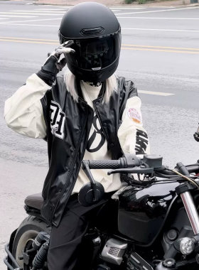 杜汉皮衣男女秋冬款棒球服骑行服