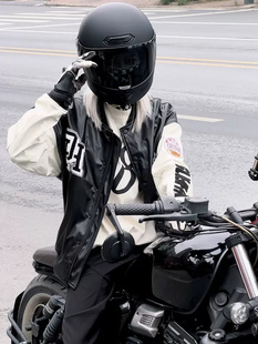 杜汉摩托车骑行服赛车服棒球服卫衣休闲秋冬季防摔机车服皮衣男女