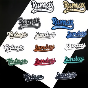 饰补丁破洞修补时尚 装 无背胶 字母勋章刺绣布贴衣服外套衬衫 新款