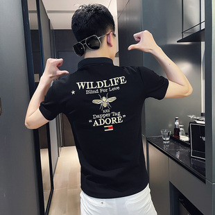 夏季男士短袖t恤潮牌韩版修身ins潮流polo衫精神小伙男生半袖衣服