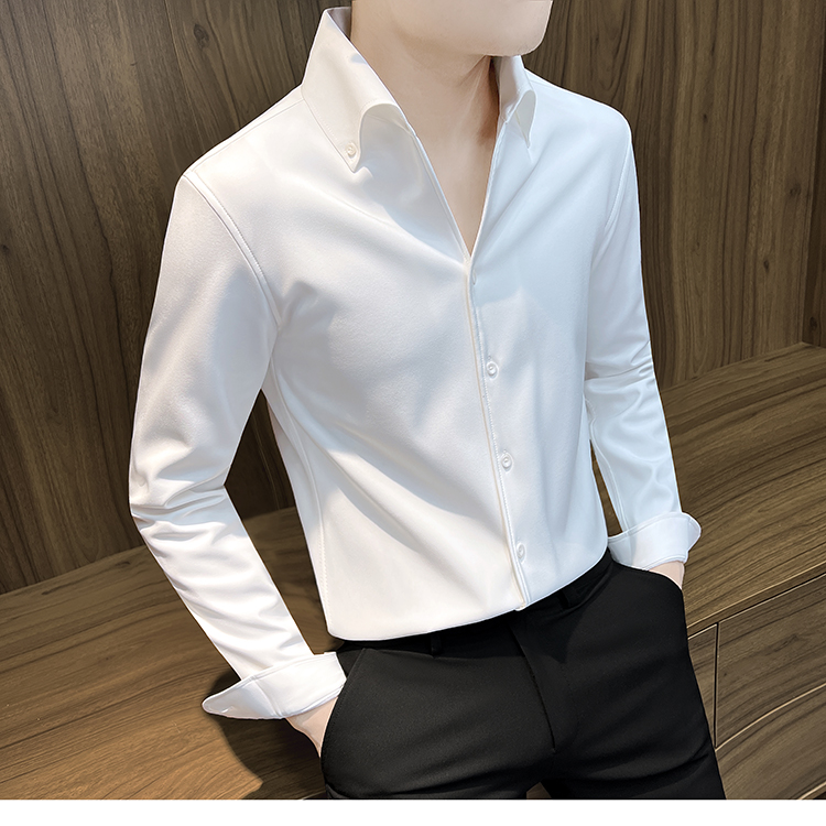 打底V领发型师高级感立领衬衣