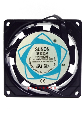 SUNON SF8025AT P/N 1082HBL HSL 8025 8CM轴流风机110v 交流风扇