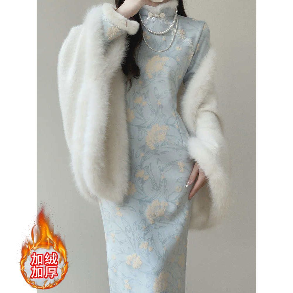 进口超好看旗袍2025新款新中式改良日常气质连衣裙秋冬少女年轻款