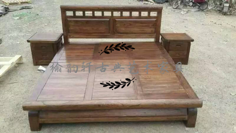 正品老榆木实木翘头卯榫榻榻米