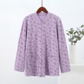 毛衣保暖衣 宽松外套中老年人秋衣秋裤 妈妈秋冬纯棉开衫 上衣女大码